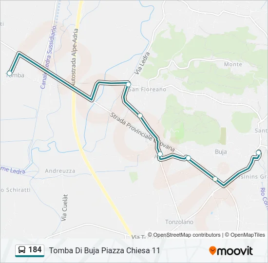 184 Bus Line Map