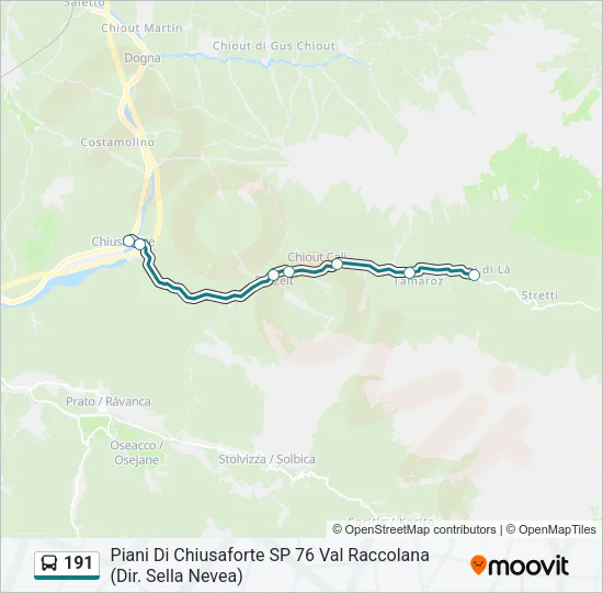 191 Bus Line Map