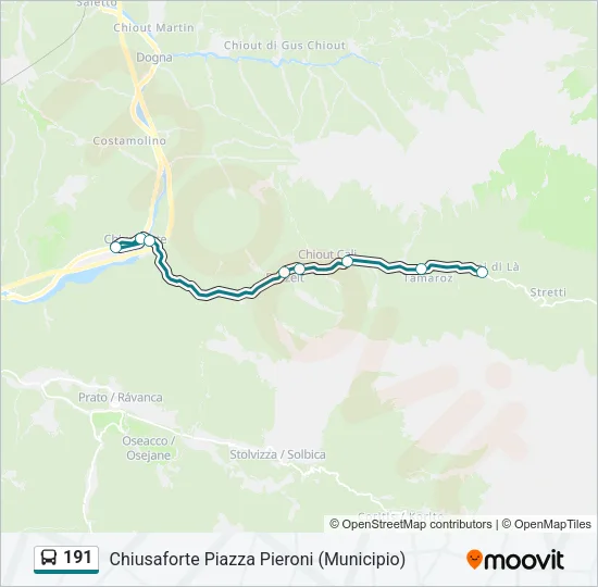 191 Bus Line Map
