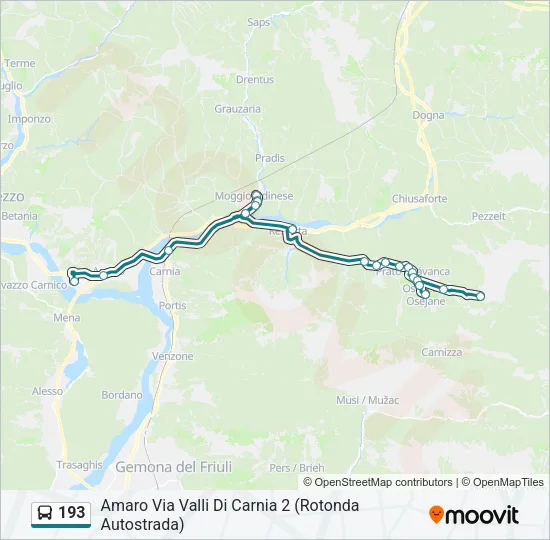 193 Bus Line Map