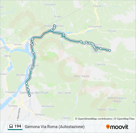 194 Bus Line Map