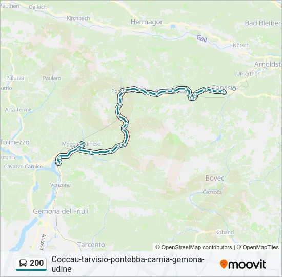 200 Bus Line Map