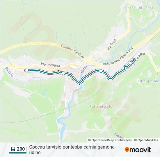 200 Bus Line Map