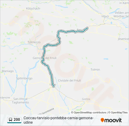 200 Bus Line Map