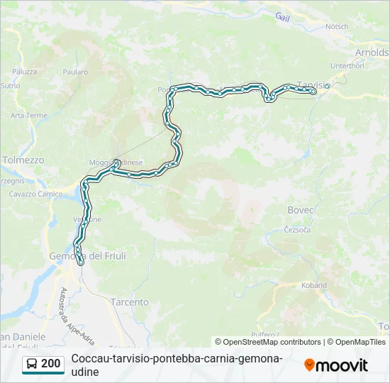 200 Bus Line Map