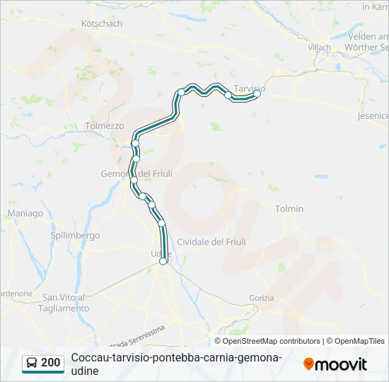 200 Bus Line Map