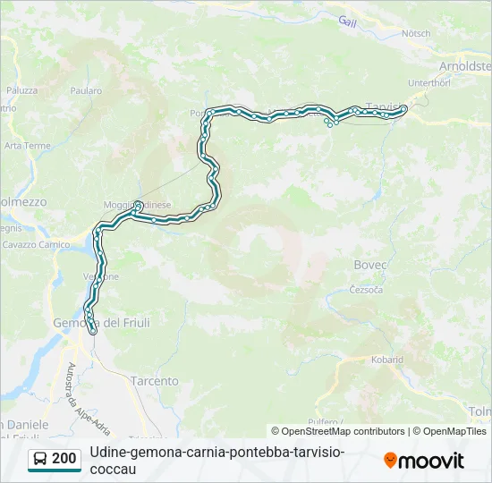 200 Bus Line Map