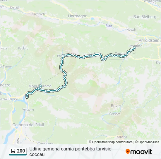 200 Bus Line Map