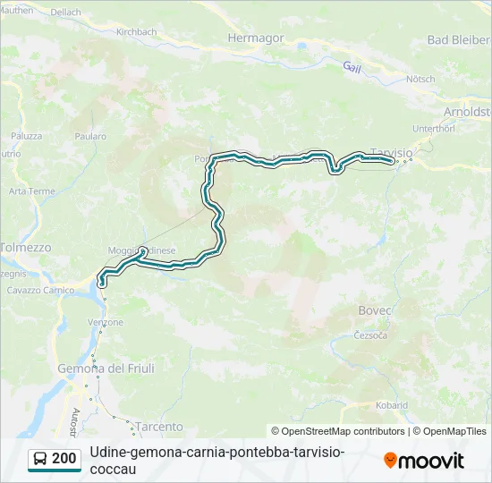 200 Bus Line Map