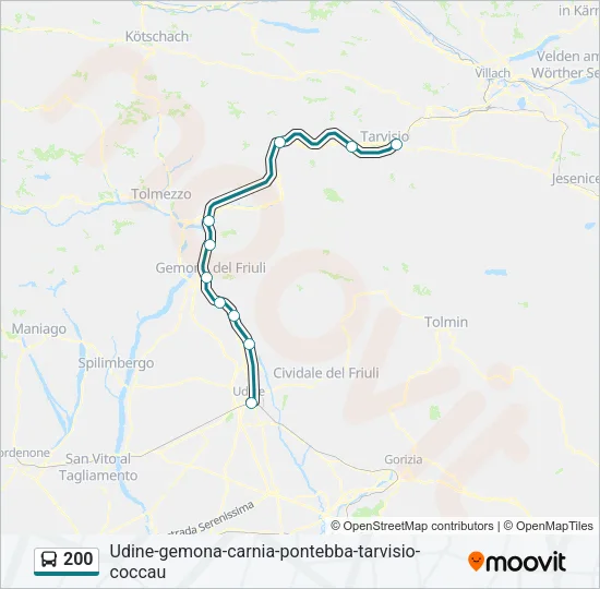 200 Bus Line Map