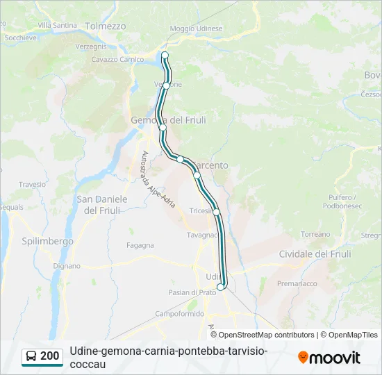 200 Bus Line Map
