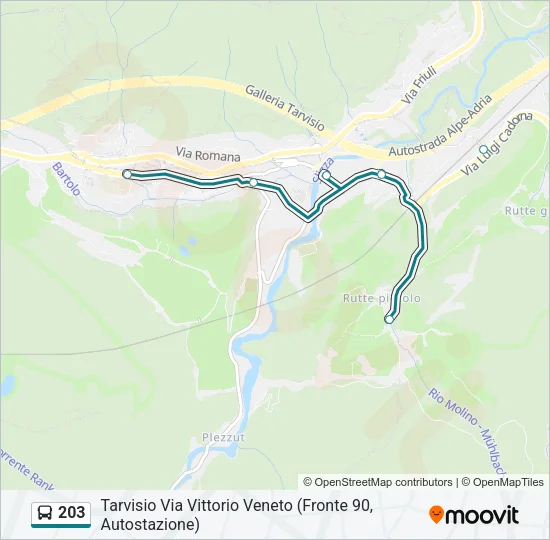 203 Bus Line Map