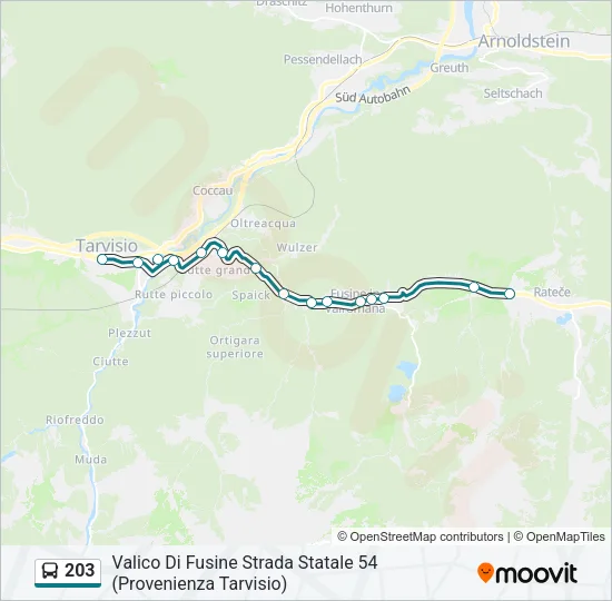 203 Bus Line Map