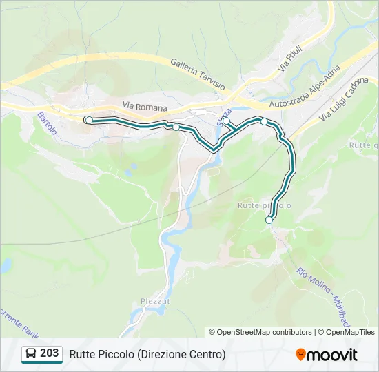 203 Bus Line Map