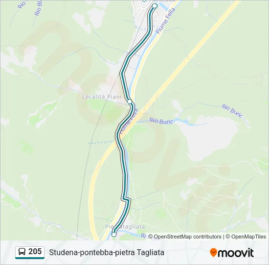 205 Bus Line Map