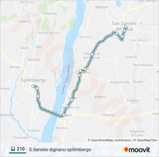 210 Bus Line Map