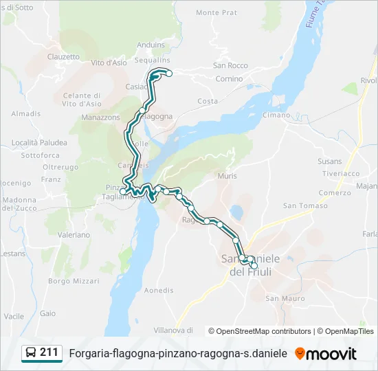 211 Bus Line Map