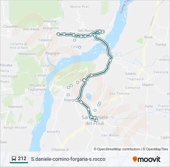 212 Bus Line Map