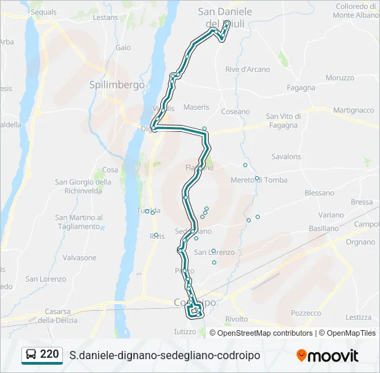 220 Bus Line Map