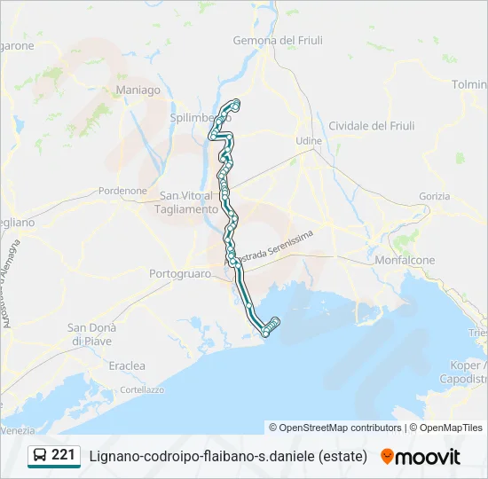 221 Bus Line Map