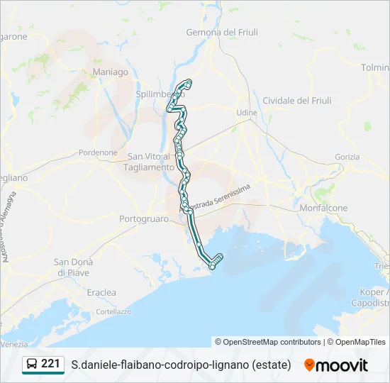 221 Bus Line Map