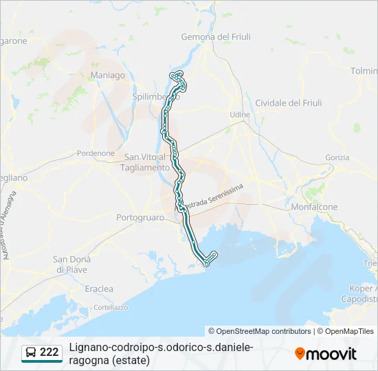 222 Bus Line Map