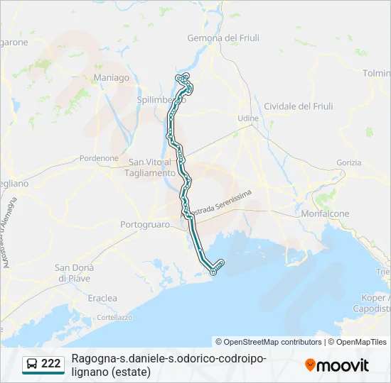 222 Bus Line Map