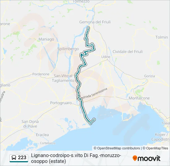 223 Bus Line Map