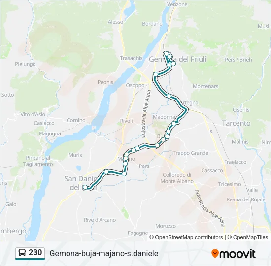 230 Bus Line Map