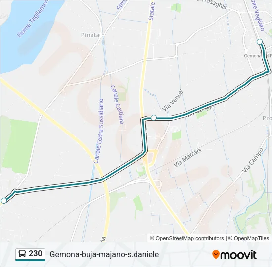 230 Bus Line Map