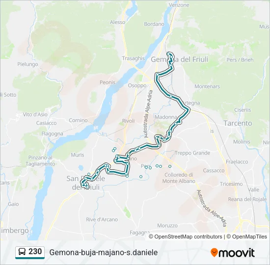 230 Bus Line Map