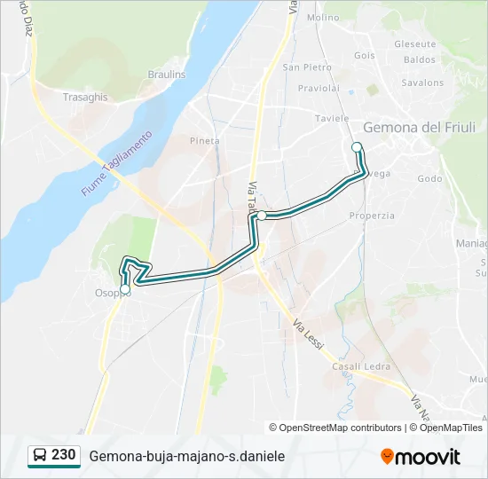 230 Bus Line Map