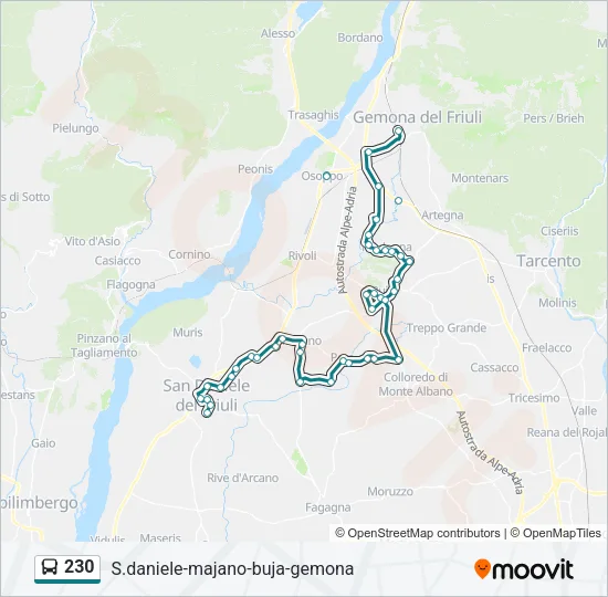 230 Bus Line Map