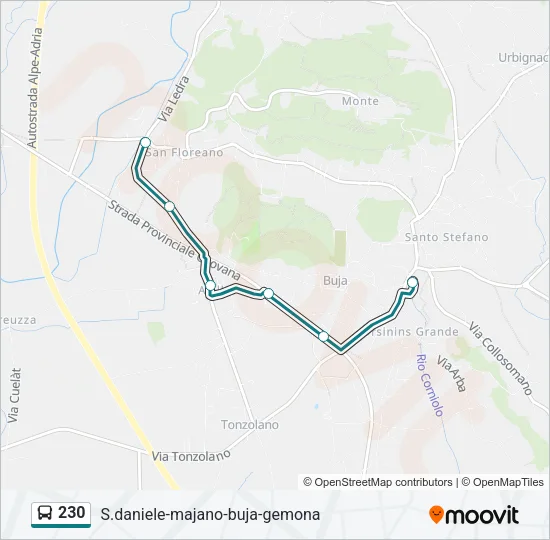 230 Bus Line Map