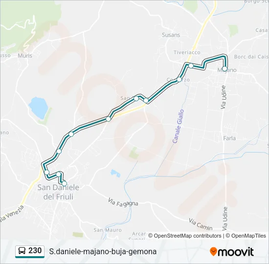 230 Bus Line Map