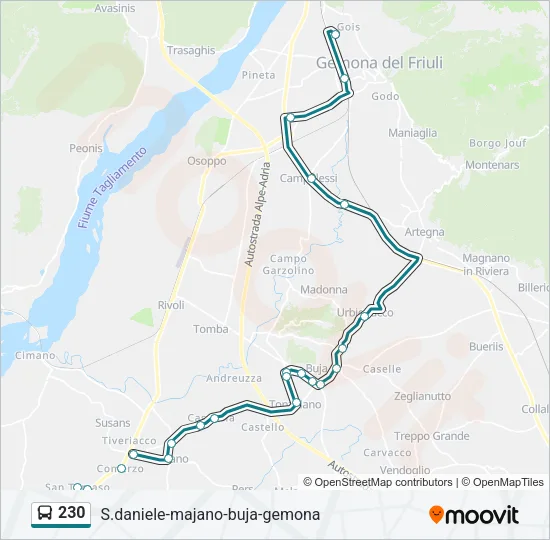 230 Bus Line Map