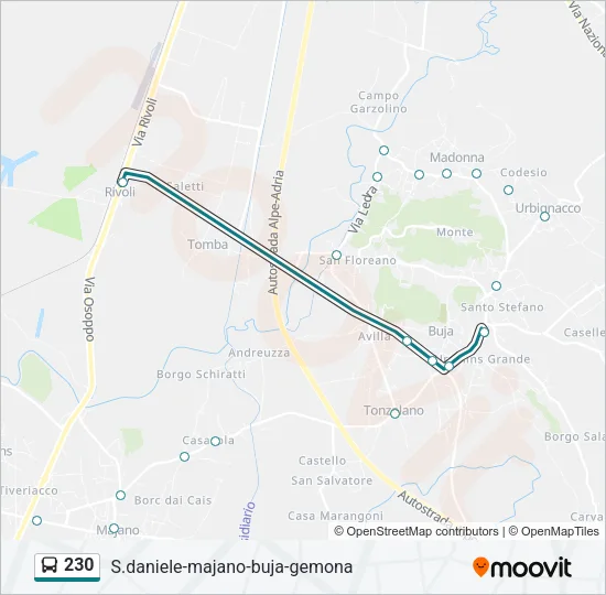 230 Bus Line Map