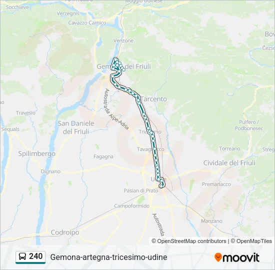 240 Bus Line Map