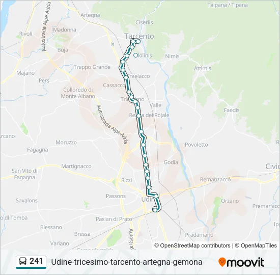 Percorso linea bus 241