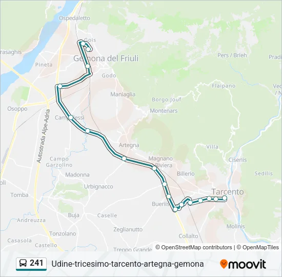 Percorso linea bus 241