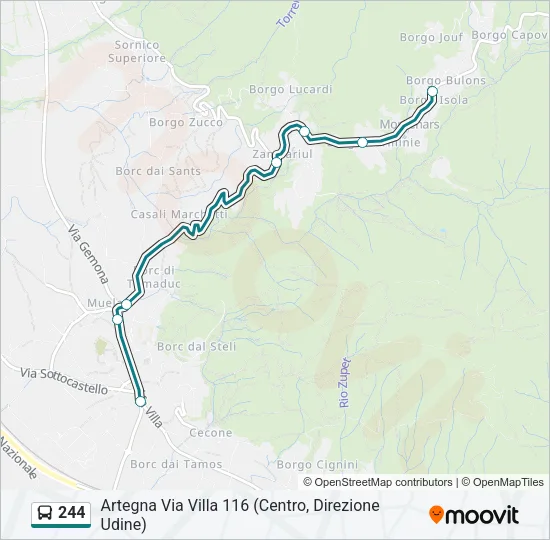 244 Bus Line Map