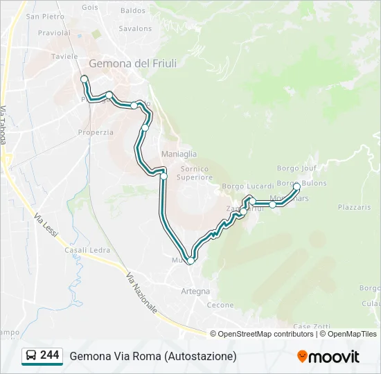 244 Bus Line Map