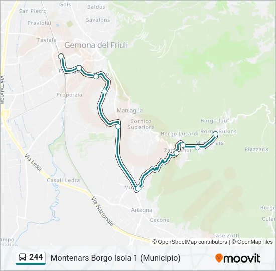 244 Bus Line Map