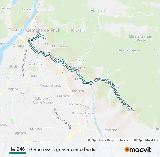 246 Bus Line Map