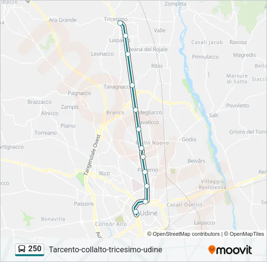 250 Bus Line Map