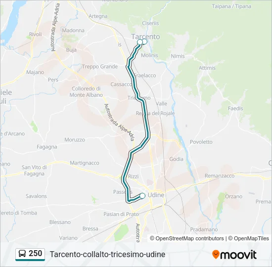 250 Bus Line Map