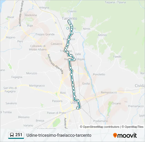 251 Bus Line Map
