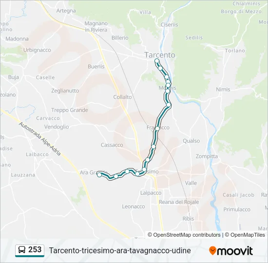 253 Bus Line Map