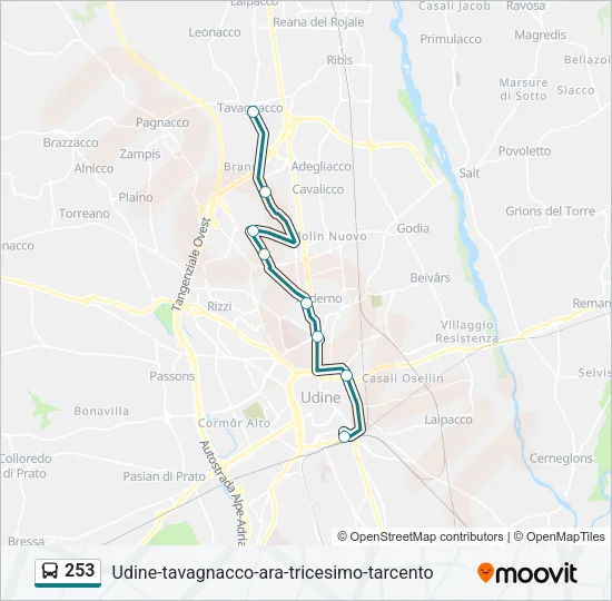 253 Bus Line Map