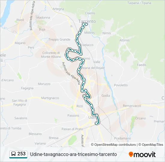 253 Bus Line Map
